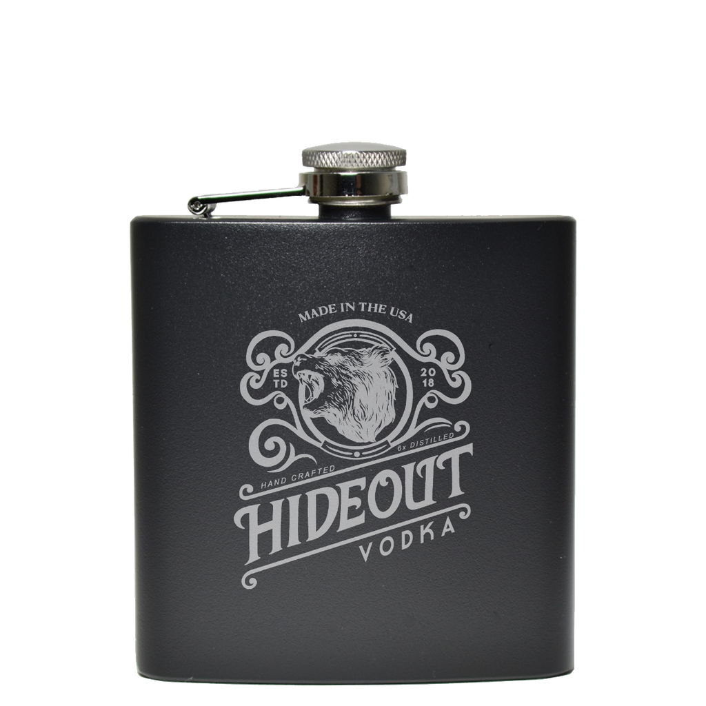 Hideout Vodka Matte Black Flask