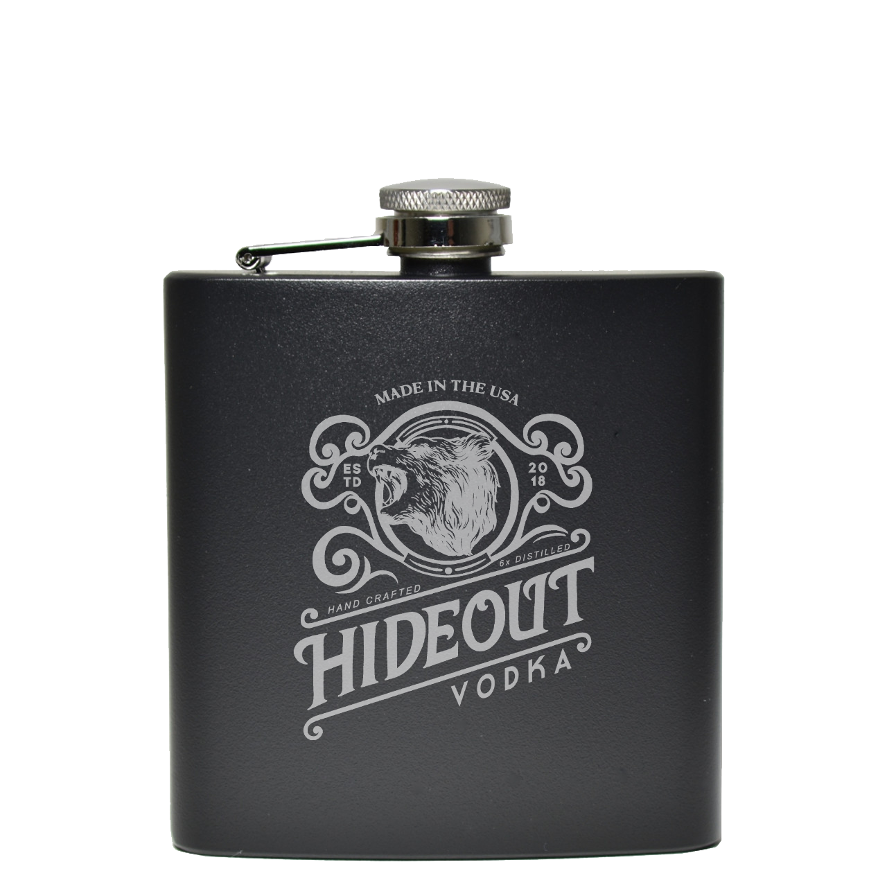 Hideout Vodka Matte Black Flask